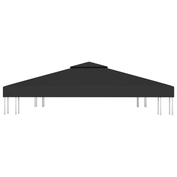 Toldo de cenador 2 niveles 310 g/m² 3x3 m negro Toldo de cenador 2 niveles 310 g/m² 3x3 m negro