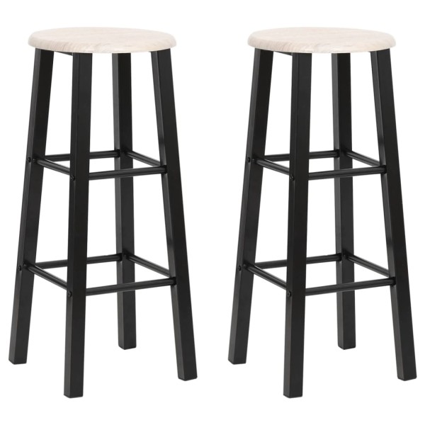 Taburetes de cocina 2 unidades MDF negros Taburetes de cocina 2 unidades MDF negros