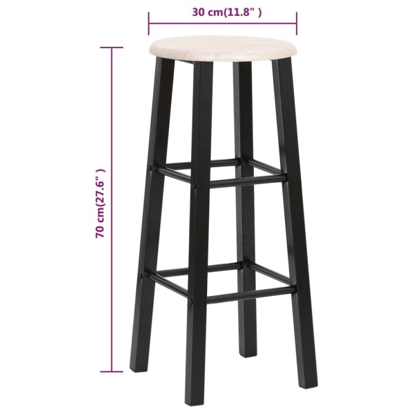 Taburetes de cocina 2 unidades MDF negros Taburetes de cocina 2 unidades MDF negros