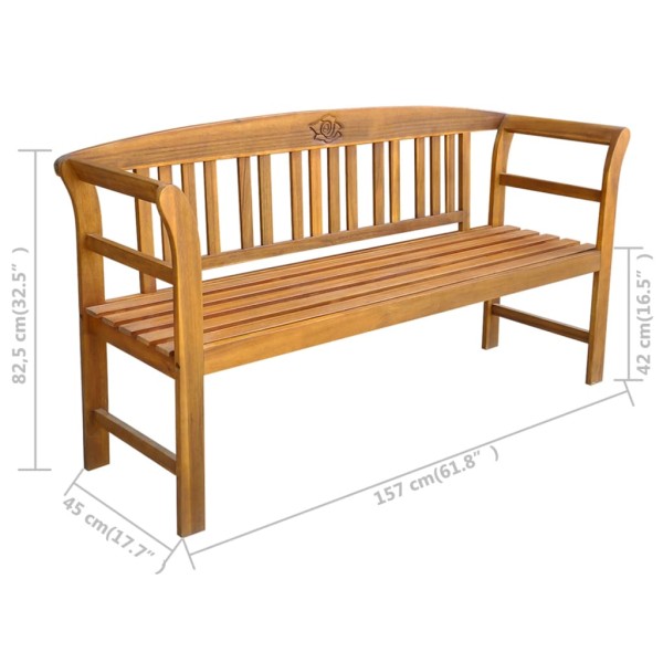 Banco de jardín 157 cm madera acacia maciza Banco de jardín 157 cm madera acacia maciza