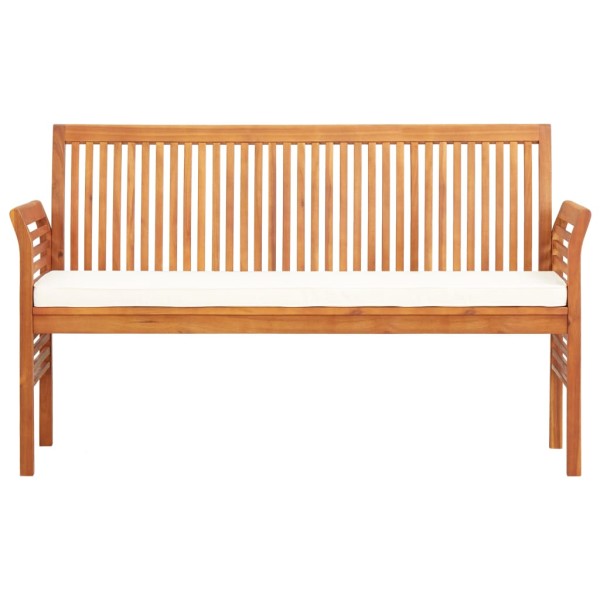 Banco de jardín 3 plazas con cojín madera maciza acacia 150 cm Banco de jardín 3 plazas con cojín madera maciza acacia 150 cm