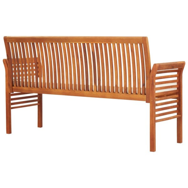 Banco de jardín 3 plazas con cojín madera maciza acacia 150 cm Banco de jardín 3 plazas con cojín madera maciza acacia 150 cm