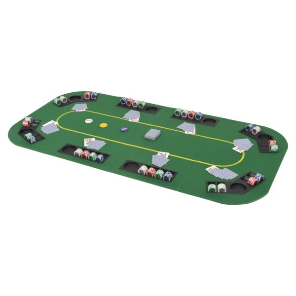 Superficie de póker 8 jugadores plegable en 4 rectangular verde Superficie de póker 8 jugadores plegable en 4 rectangular verde