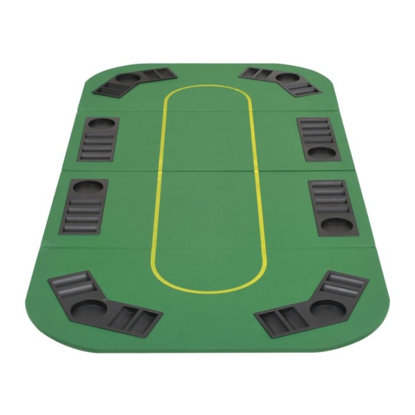 Superficie de póker 8 jugadores plegable en 4 rectangular verde Superficie de póker 8 jugadores plegable en 4 rectangular verde