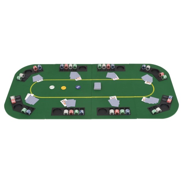 Superficie de póker 8 jugadores plegable en 4 rectangular verde Superficie de póker 8 jugadores plegable en 4 rectangular verde