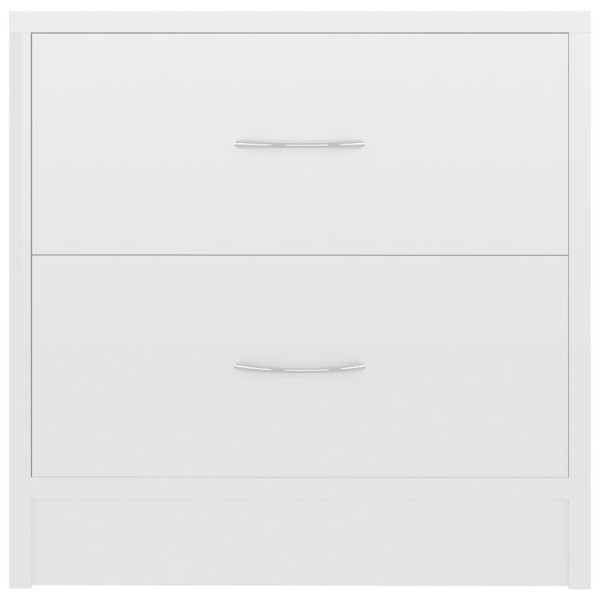Mesitas de noche 2 uds contrachapada blanco brillo 40x30x40 cm