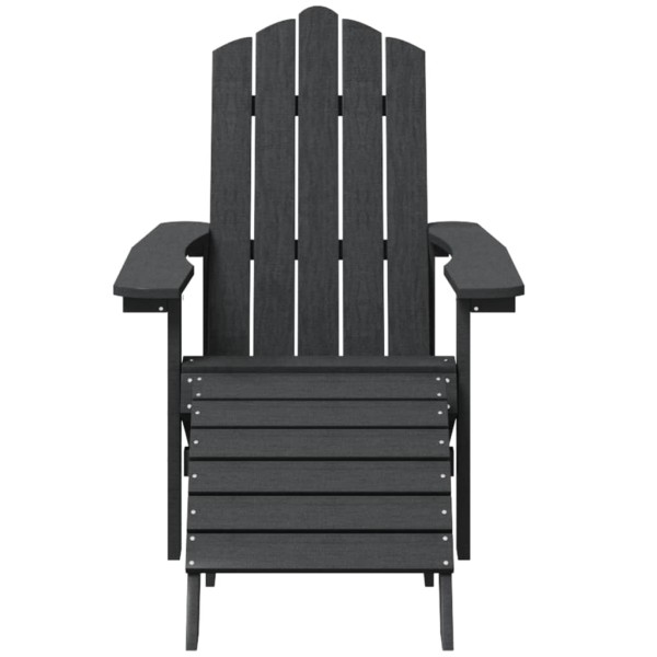 Silla de jardín Adirondack con reposapiés HDPE antracita Silla de jardín Adirondack con reposapiés HDPE antracita