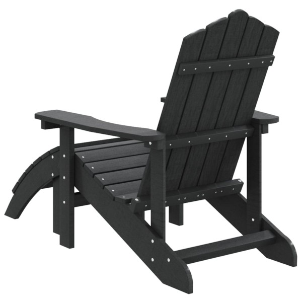 Silla de jardín Adirondack con reposapiés HDPE antracita Silla de jardín Adirondack con reposapiés HDPE antracita
