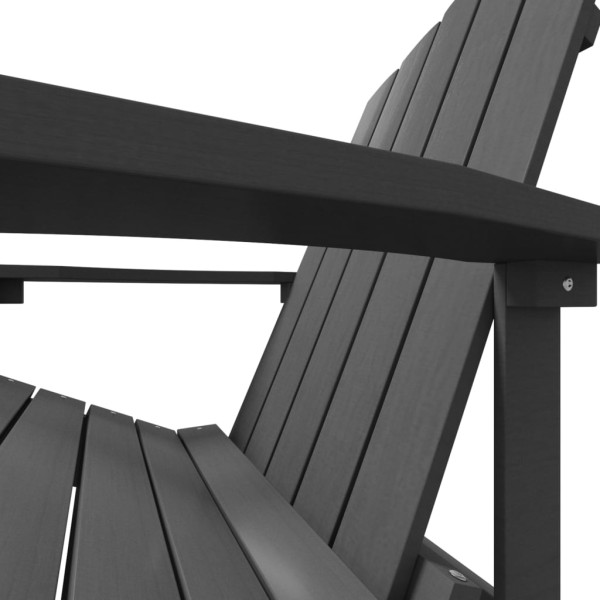 Silla de jardín Adirondack con reposapiés HDPE antracita Silla de jardín Adirondack con reposapiés HDPE antracita