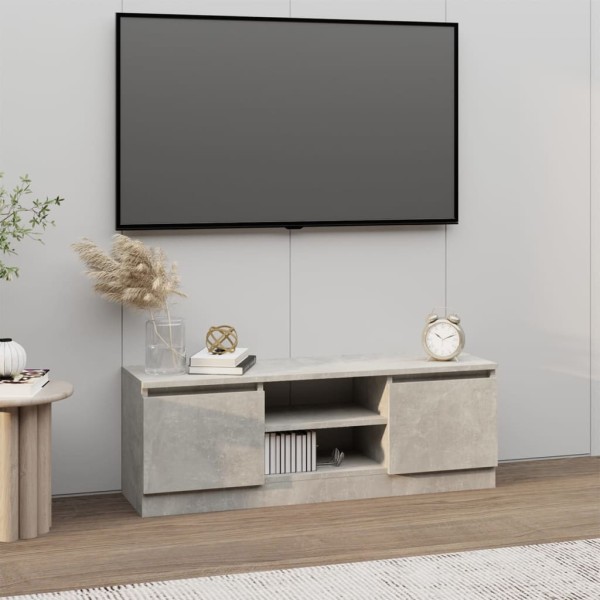 Mueble de TV con puerta gris hormigón 102x30x36 cm Mueble de TV con puerta gris hormigón 102x30x36 cm