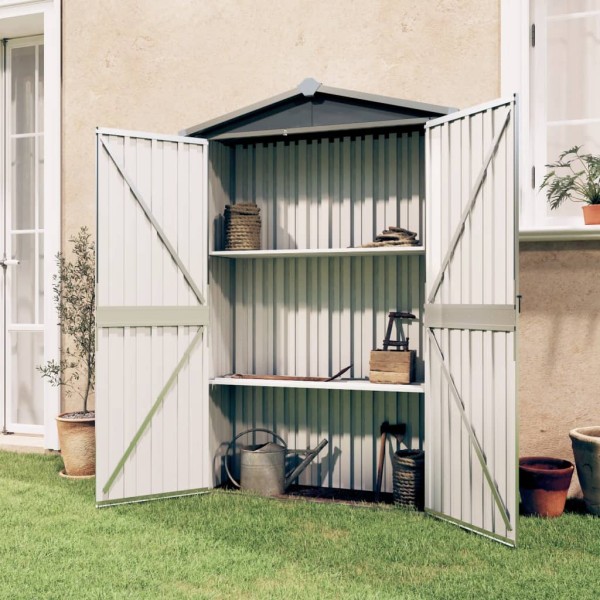 Cobertizo de jardín acero galvanizado gris 116x45x175 cm Cobertizo de jardín acero galvanizado gris 116x45x175 cm