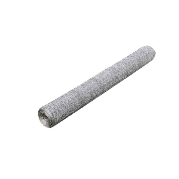 Malla de alambre hexagonal acero galvanizado plateado 1x25 m Malla de alambre hexagonal acero galvanizado plateado 1x25 m