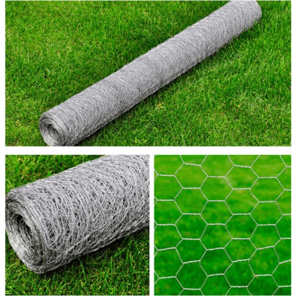 Malla de alambre hexagonal acero galvanizado plateado 1x25 m Malla de alambre hexagonal acero galvanizado plateado 1x25 m