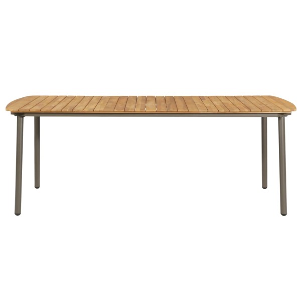 Mesa de jardín madera maciza de acacia y acero 200x100x72 cm Mesa de jardín madera maciza de acacia y acero 200x100x72 cm