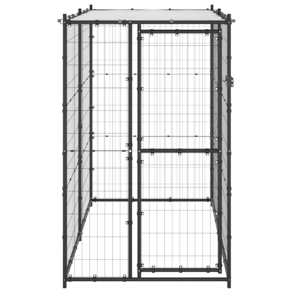Perrera de exterior de acero con techo 110x220x180 cm Perrera de exterior de acero con techo 110x220x180 cm