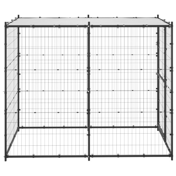 Perrera de exterior de acero con techo 110x220x180 cm Perrera de exterior de acero con techo 110x220x180 cm