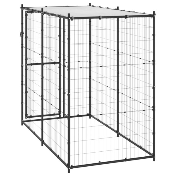 Perrera de exterior de acero con techo 110x220x180 cm Perrera de exterior de acero con techo 110x220x180 cm
