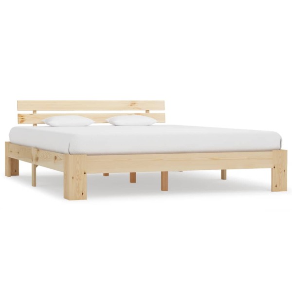 Estructura de cama de madera maciza de pino 180x200 cm Estructura de cama de madera maciza de pino 180x200 cm