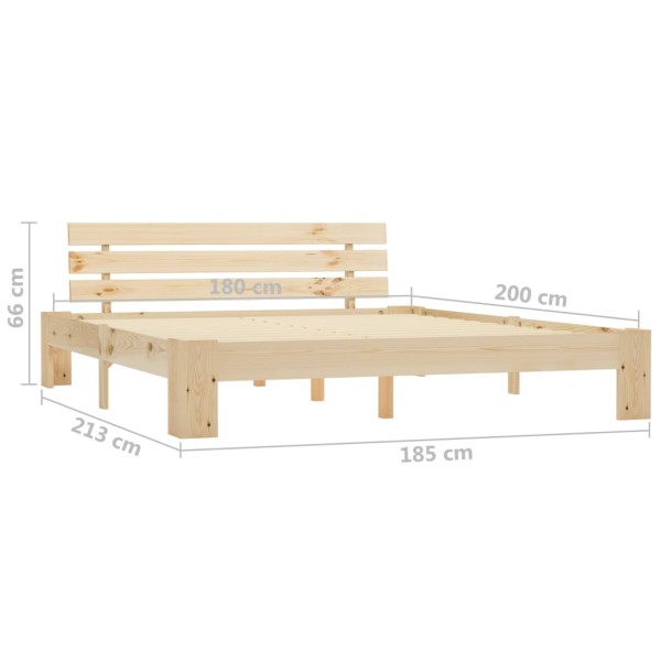 Estructura de cama de madera maciza de pino 180x200 cm Estructura de cama de madera maciza de pino 180x200 cm