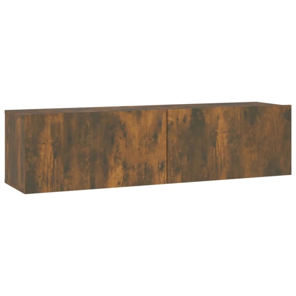Mueble de pared TV contrachapado roble ahumado 120x30x30 cm Mueble de pared TV contrachapado roble ahumado 120x30x30 cm
