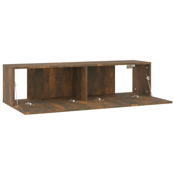 Mueble de pared TV contrachapado roble ahumado 120x30x30 cm Mueble de pared TV contrachapado roble ahumado 120x30x30 cm