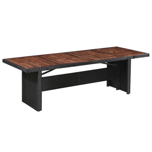 Mesa de jardín ratán sintético madera acacia maciza 240x90x74cm Mesa de jardín ratán sintético madera acacia maciza 240x90x74cm