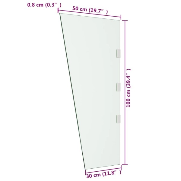 Panel lateral para dosel de puerta vidrio templado 50x100 cm Panel lateral para dosel de puerta vidrio templado 50x100 cm