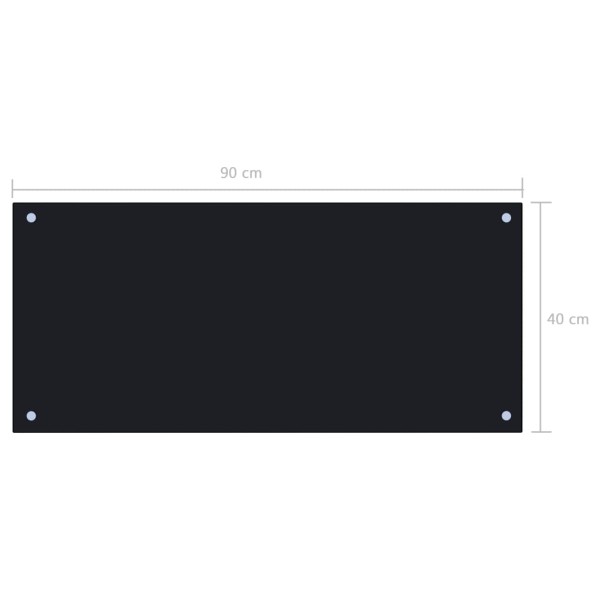 Protección salpicaduras cocina vidrio templado negro 90x40 cm Protección salpicaduras cocina vidrio templado negro 90x40 cm