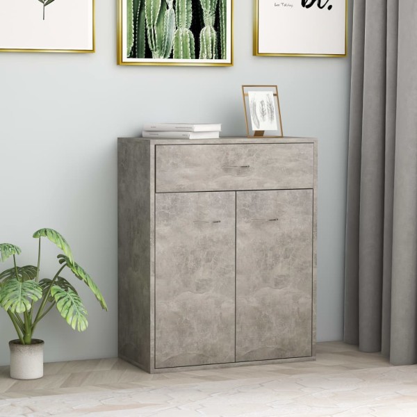 Aparador de madera contrachapada gris hormigón 60x30x75 cm Aparador de madera contrachapada gris hormigón 60x30x75 cm
