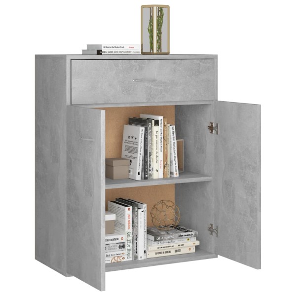 Aparador de madera contrachapada gris hormigón 60x30x75 cm Aparador de madera contrachapada gris hormigón 60x30x75 cm