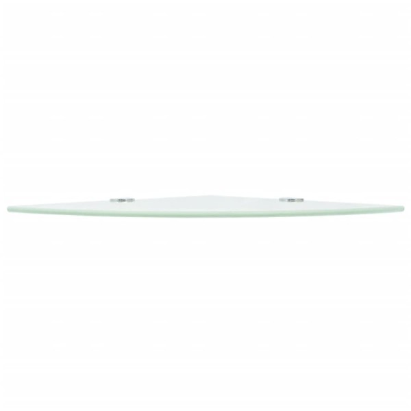 Estante de esquina con soportes cromados vidrio blanco 25x25 cm Estante de esquina con soportes cromados vidrio blanco 25x25 cm