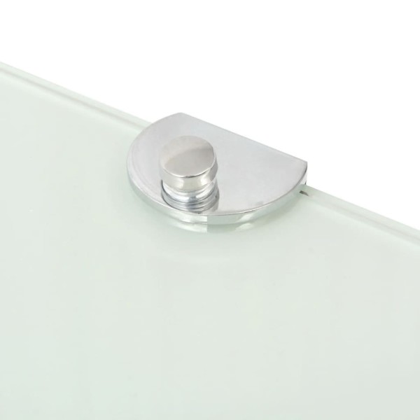 Estante de esquina con soportes cromados vidrio blanco 25x25 cm Estante de esquina con soportes cromados vidrio blanco 25x25 cm