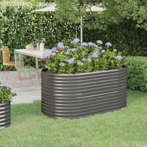 Jardinera arriate acero recubrimiento polvo gris 152x80x68 cm Jardinera arriate acero recubrimiento polvo gris 152x80x68 cm