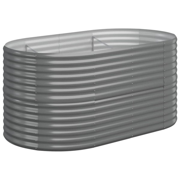 Jardinera arriate acero recubrimiento polvo gris 152x80x68 cm Jardinera arriate acero recubrimiento polvo gris 152x80x68 cm