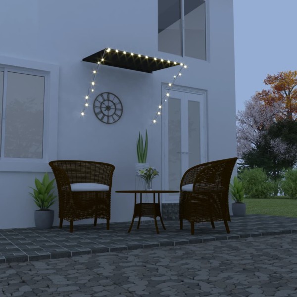 Toldo retráctil con LED gris antracita 150x150 cm Toldo retráctil con LED gris antracita 150x150 cm