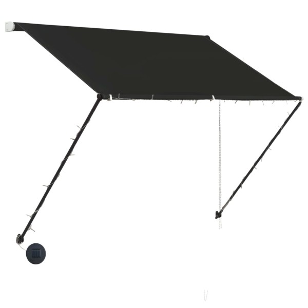 Toldo retráctil con LED gris antracita 150x150 cm Toldo retráctil con LED gris antracita 150x150 cm