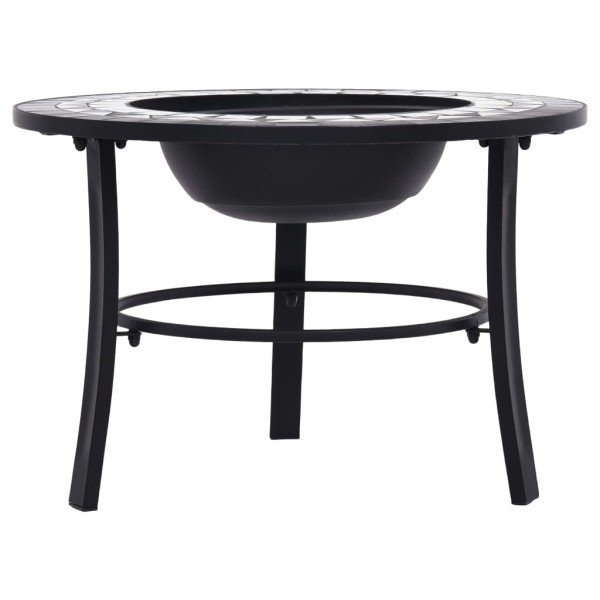 vidaXl Brasero de mosaico cerámica negro y blanco 68 cm vidaXl Brasero de mosaico cerámica negro y blanco 68 cm