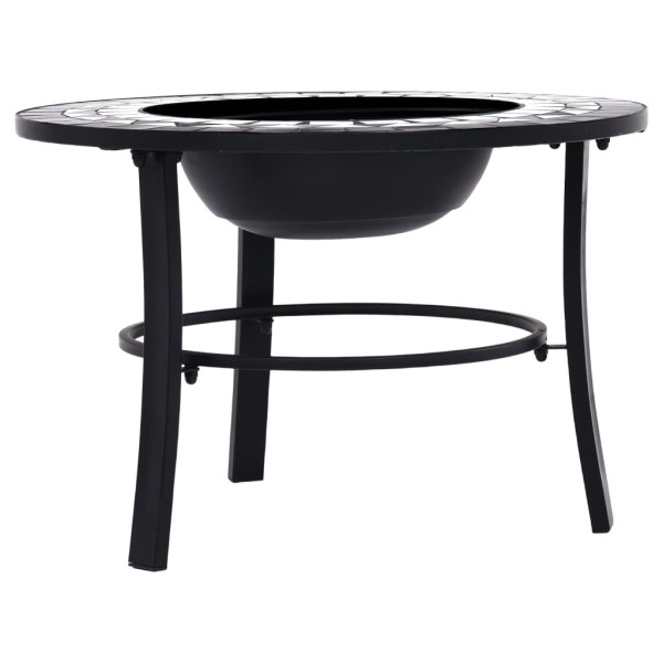 vidaXl Brasero de mosaico cerámica negro y blanco 68 cm vidaXl Brasero de mosaico cerámica negro y blanco 68 cm