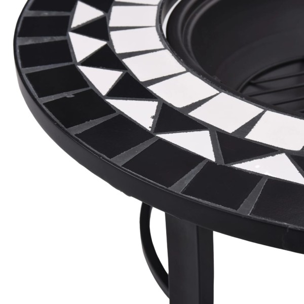 vidaXl Brasero de mosaico cerámica negro y blanco 68 cm vidaXl Brasero de mosaico cerámica negro y blanco 68 cm