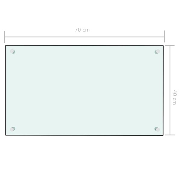 Protección salpicaduras cocina vidrio templado blanco 70x40 cm Protección salpicaduras cocina vidrio templado blanco 70x40 cm