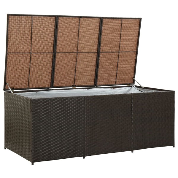 Caja de almacenaje jardín ratán sintético marrón 180x90x70 cm Caja de almacenaje jardín ratán sintético marrón 180x90x70 cm