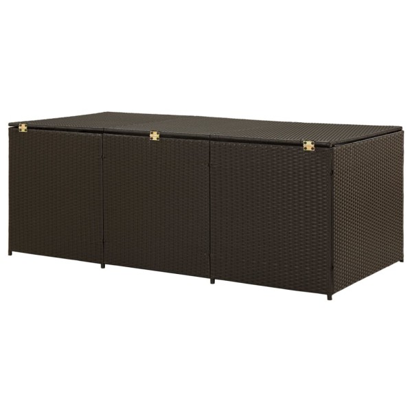 Caja de almacenaje jardín ratán sintético marrón 180x90x70 cm Caja de almacenaje jardín ratán sintético marrón 180x90x70 cm