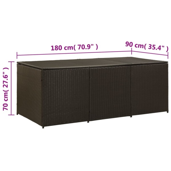 Caja de almacenaje jardín ratán sintético marrón 180x90x70 cm Caja de almacenaje jardín ratán sintético marrón 180x90x70 cm