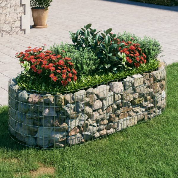 Arriate de gaviones de hierro galvanizado 200x100x50 cm Arriate de gaviones de hierro galvanizado 200x100x50 cm