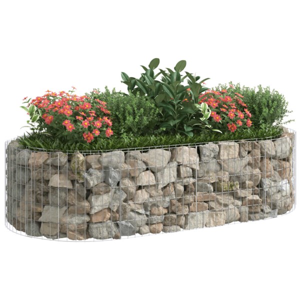 Arriate de gaviones de hierro galvanizado 200x100x50 cm Arriate de gaviones de hierro galvanizado 200x100x50 cm