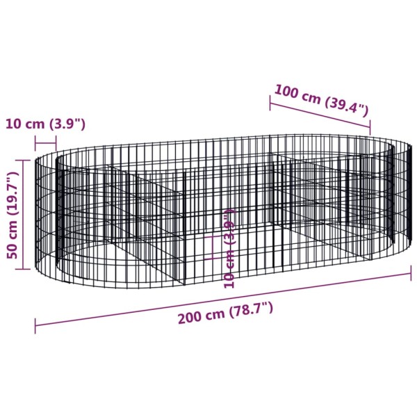 Arriate de gaviones de hierro galvanizado 200x100x50 cm Arriate de gaviones de hierro galvanizado 200x100x50 cm
